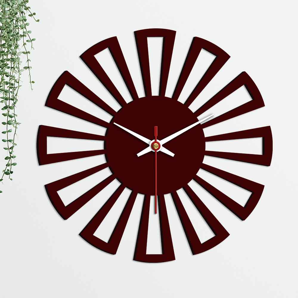 Cart Wheel Shape Designer Wooden Wall Clock - Image 5