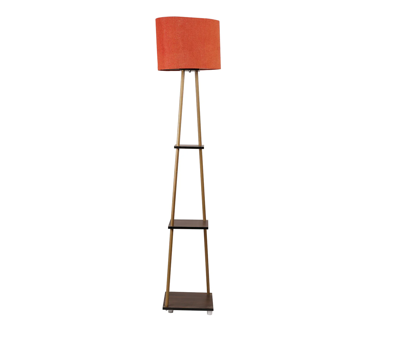 Castle 3 Tier Red Color Shelf Storage Floor Lamp with Golden Metal Legs - Image 4