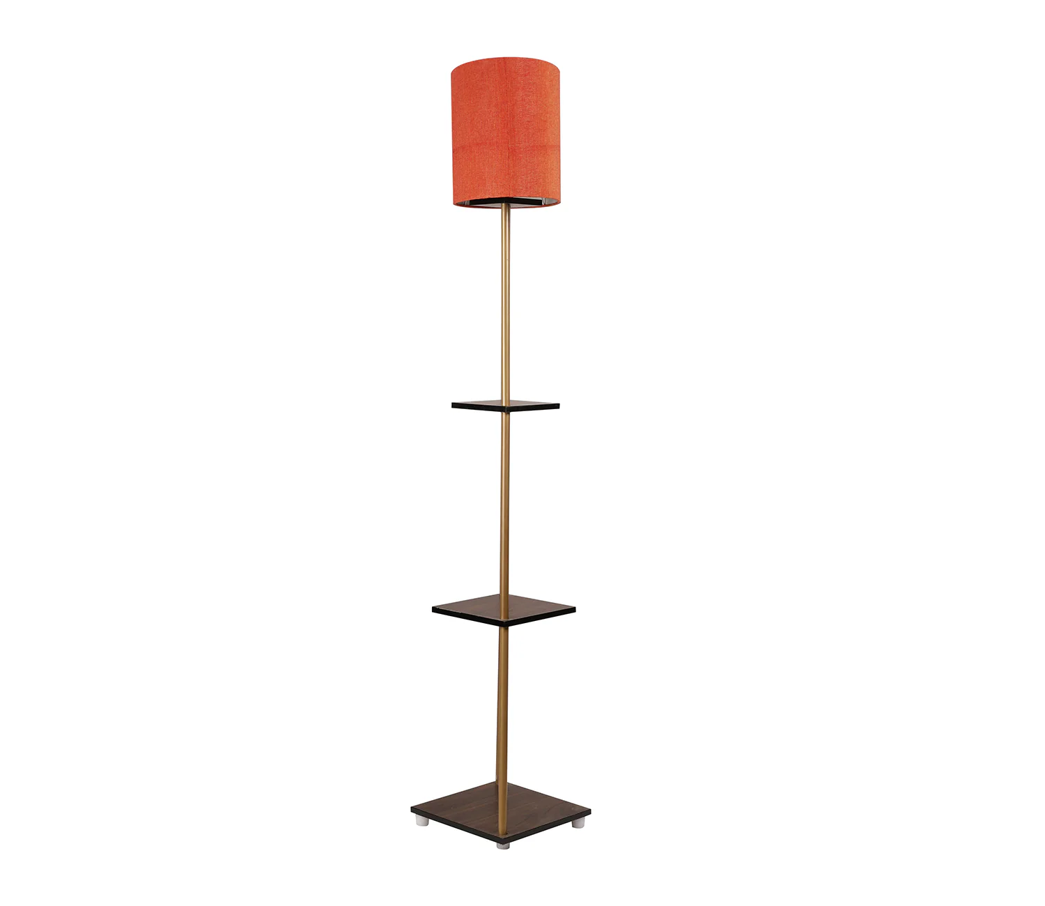 Castle 3 Tier Red Color Shelf Storage Floor Lamp with Golden Metal Legs - Image 5