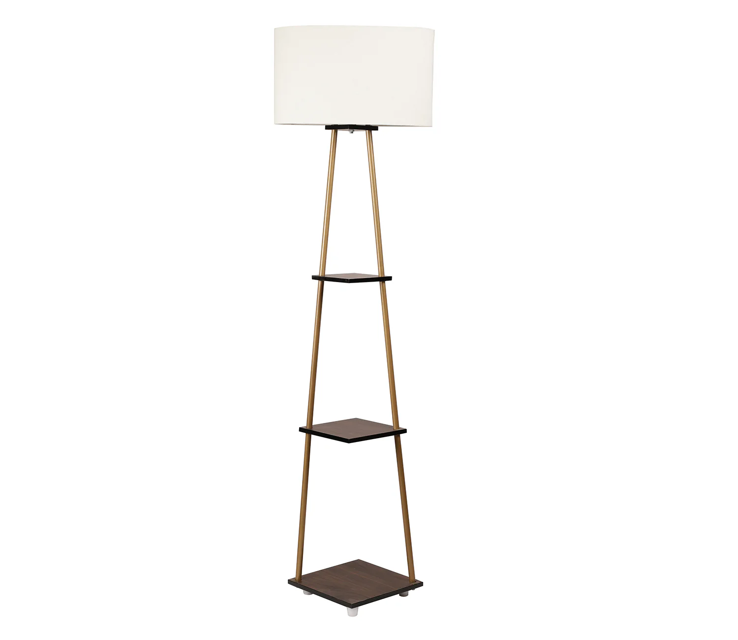 Castle 3 Tier White Color Shelf Storage Floor Lamp with Golden Metal Legs - Image 4