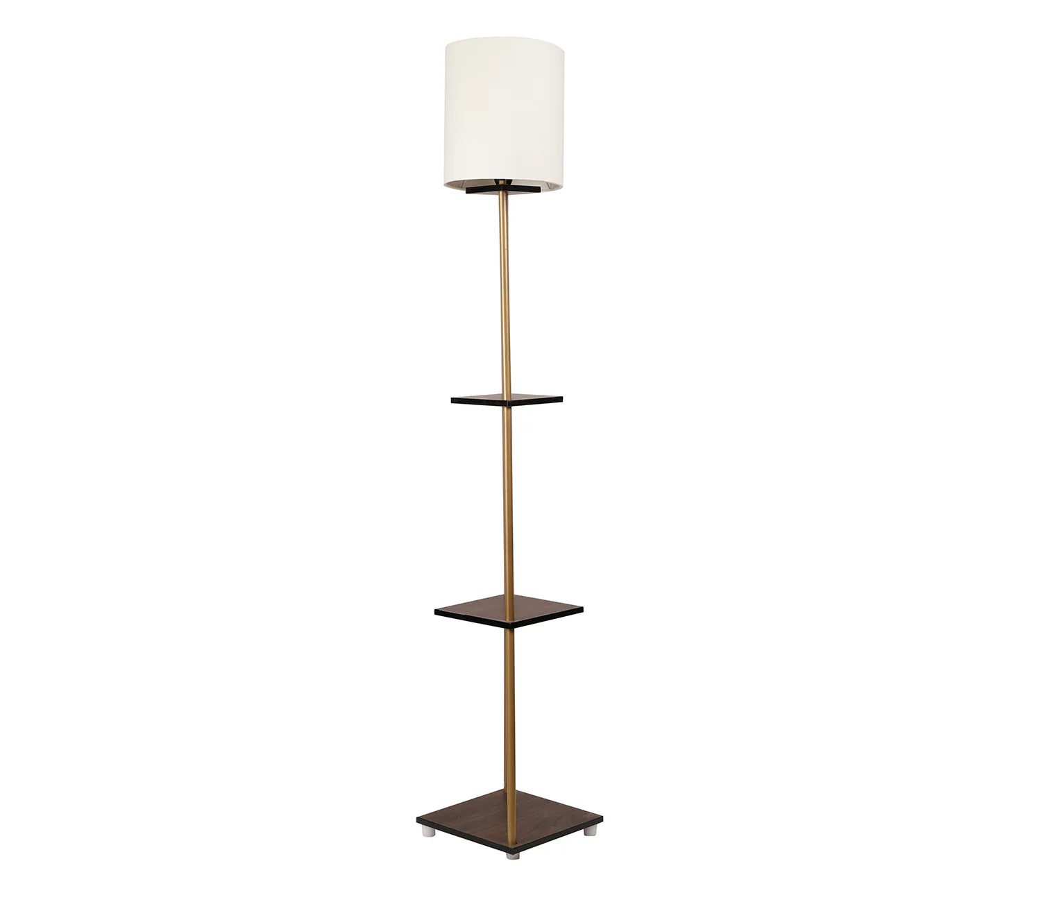 Castle 3 Tier White Color Shelf Storage Floor Lamp with Golden Metal Legs - Image 5