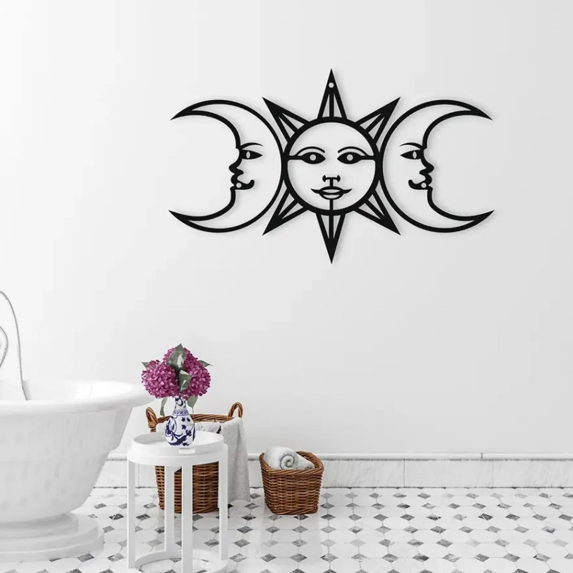 Celestial Art with Sun Moons Metal Art Wall Decor - Image 2
