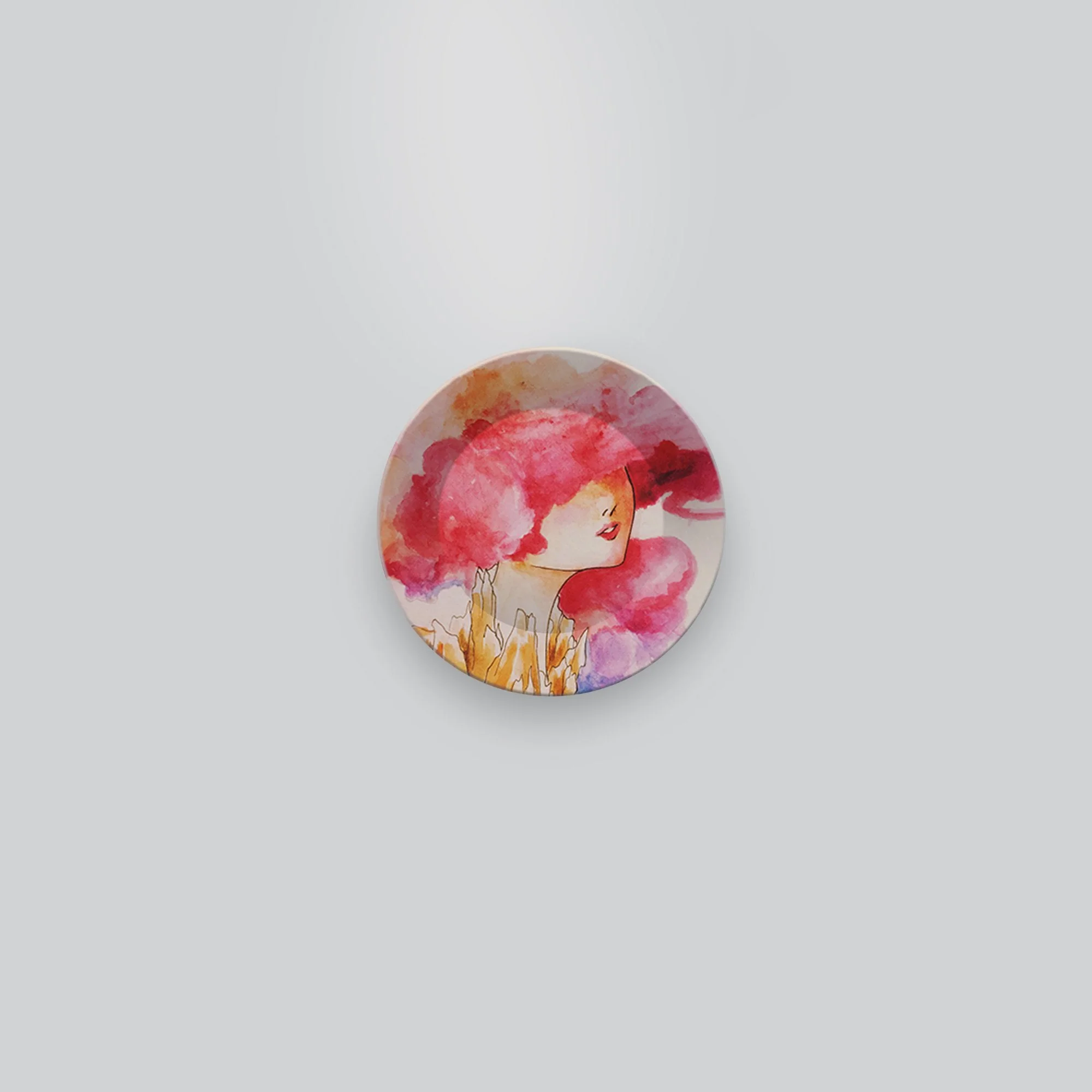 Ceramic Hanging Wall Plate Painting of Face in Colorful textures - Image 4