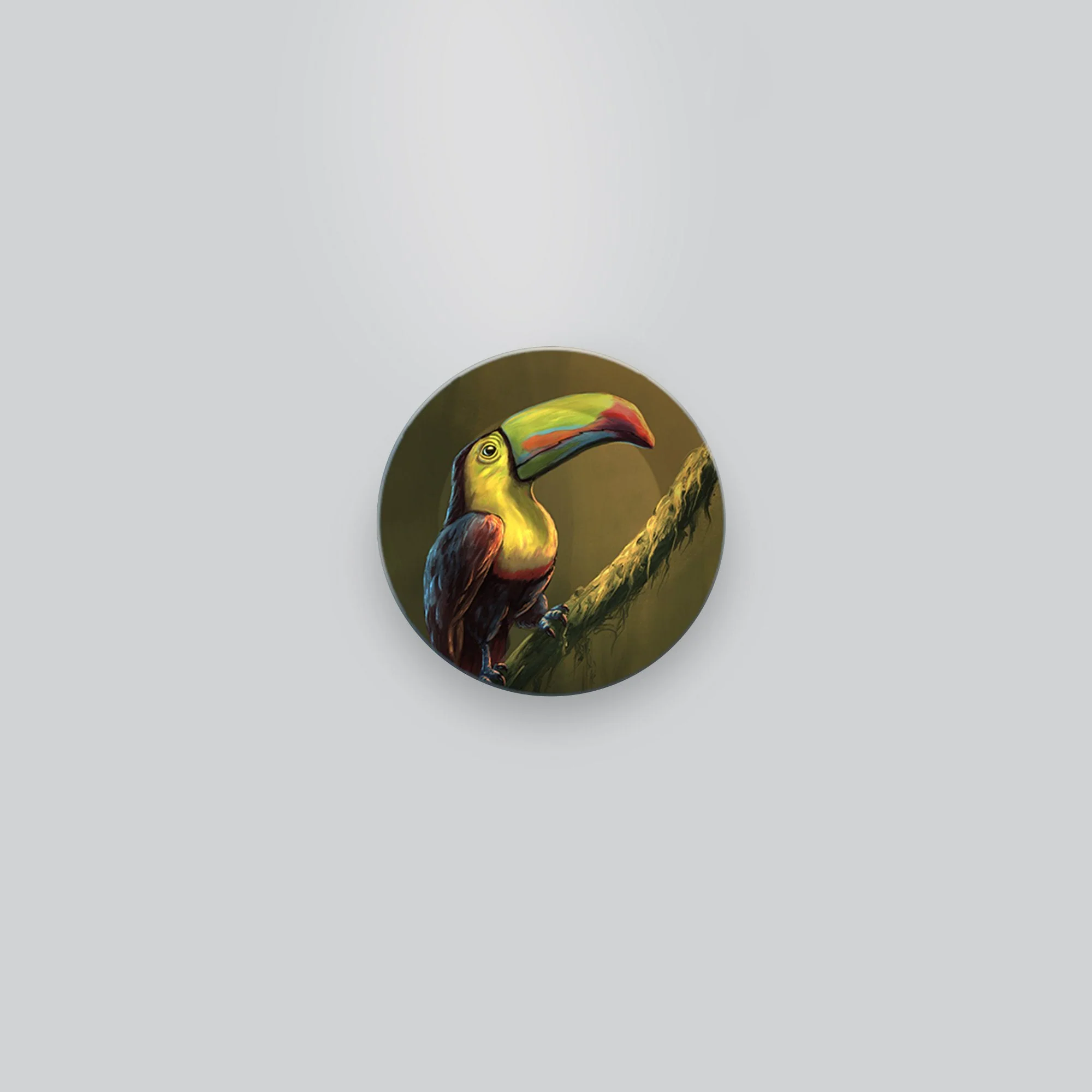 Ceramic Hanging Wall Plate Painting of Toucan Bird on Tree Branch - Image 4