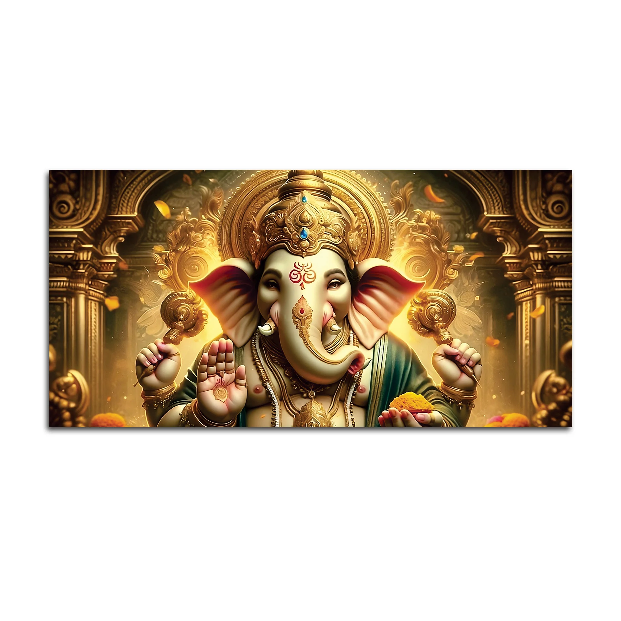 Charming Lord Shri Ganeshji Spiritual Canvas Wall Painting for Home & Office Decoration – Modern Religious Wall Art - Image 4