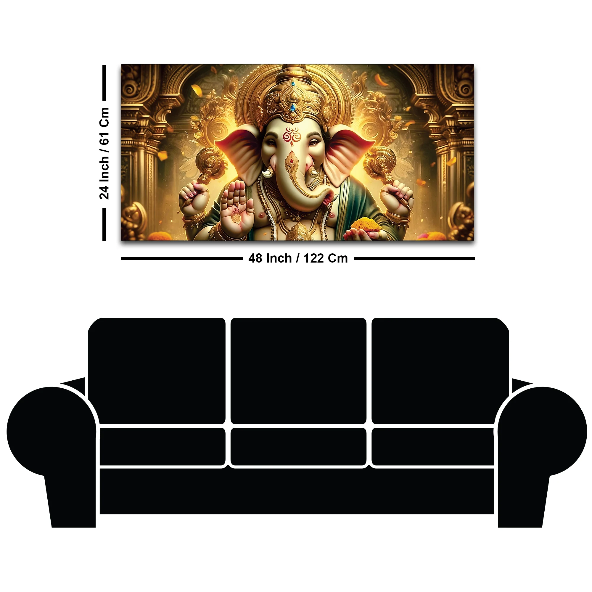 Charming Lord Shri Ganeshji Spiritual Canvas Wall Painting for Home & Office Decoration – Modern Religious Wall Art - Image 8