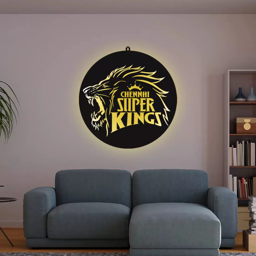 Chennai Super Kings CSK LED Wall Hanging Frame for Cricket Wall Decor - Image 4