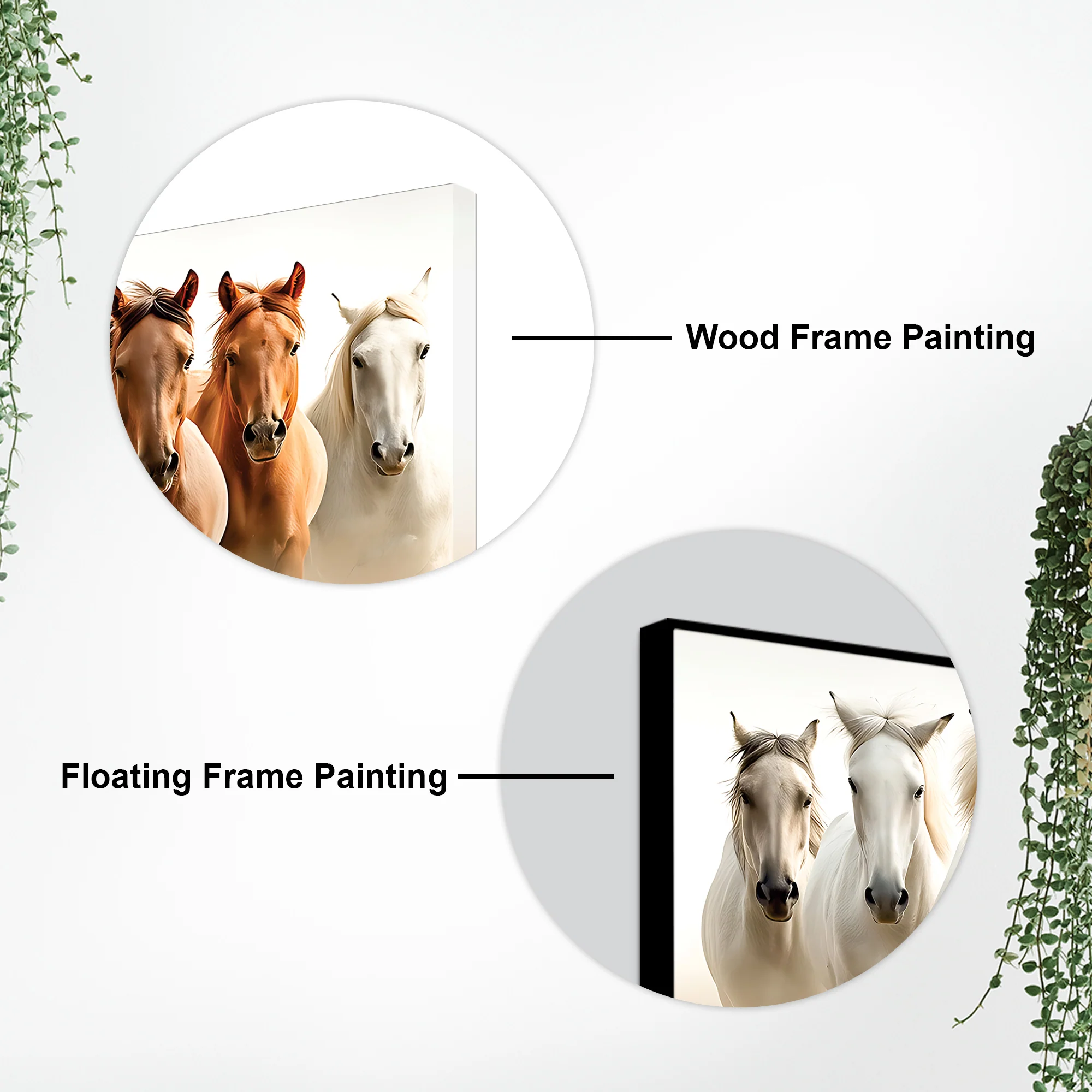 Cinematic view of Seven Horses Running Canvas Wall Painting - Image 5