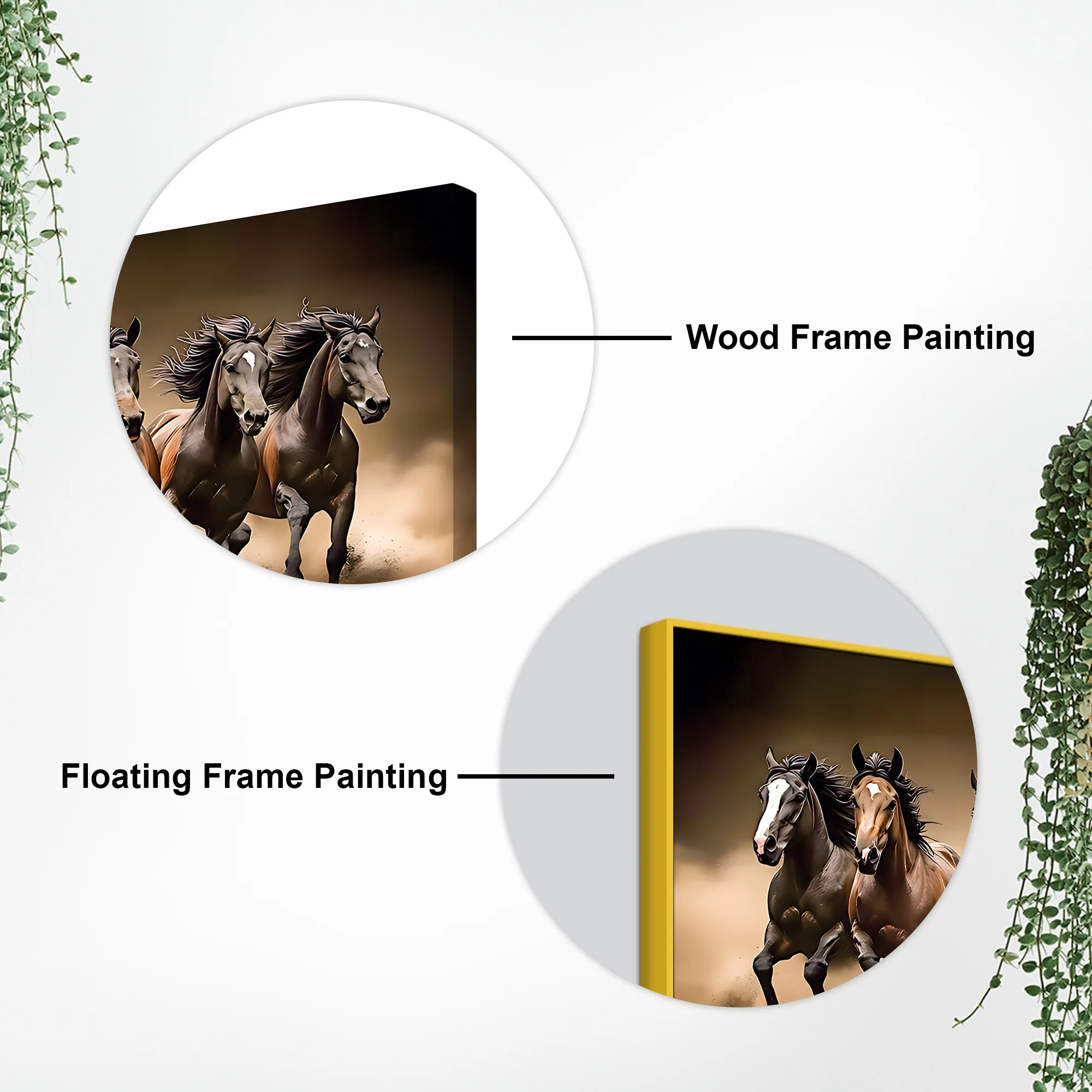 Cinematic view of Seven Running Horses Canvas Wall Painting - Image 5