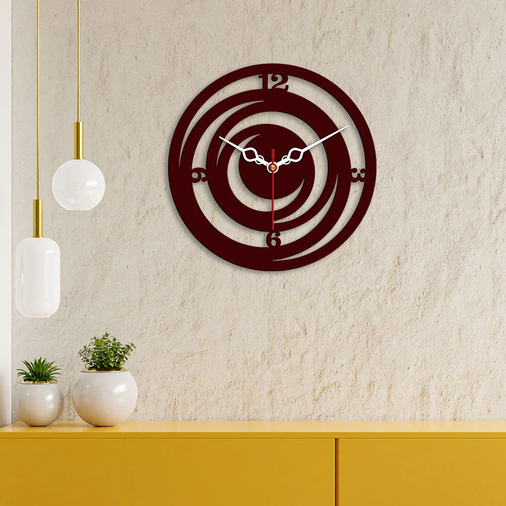 Circle Loops Shape Designer Wooden Wall Clock