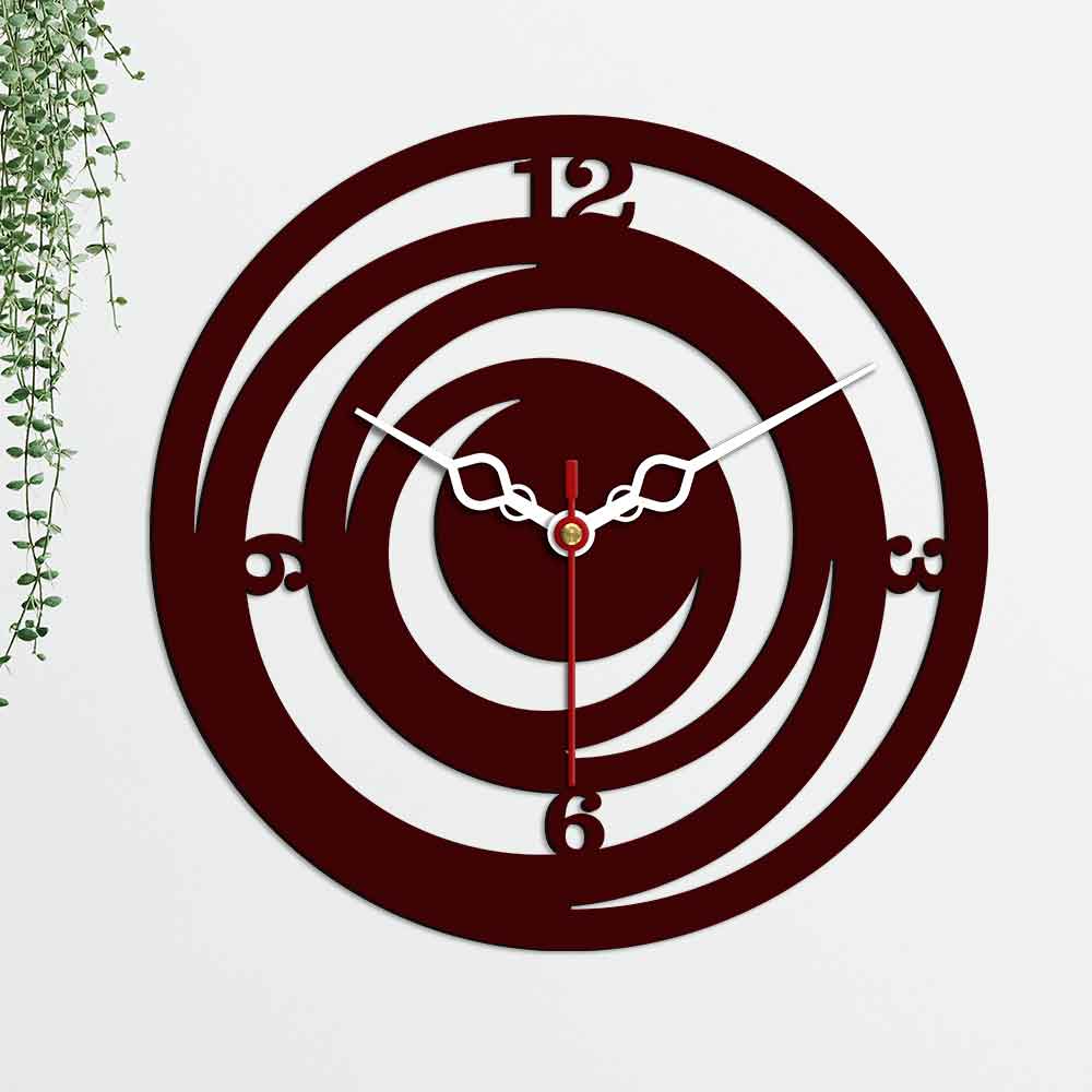 Circle Loops Shape Designer Wooden Wall Clock - Image 5