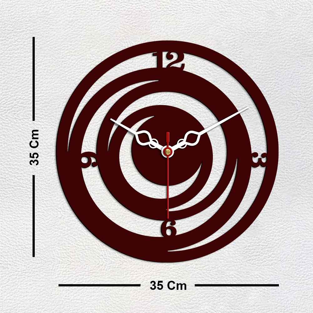 Circle Loops Shape Designer Wooden Wall Clock - Image 6