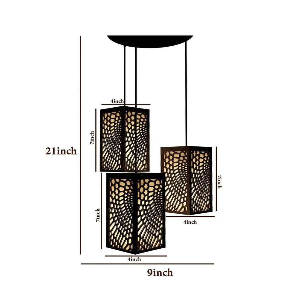 Circle Pattern Wooden Modern Lamp Hanging Ceiling Light For Home Decoration, Living Room - Image 4