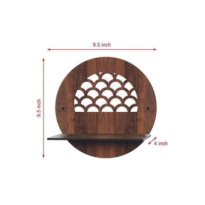 Circular Modern Shelves with Walnut Finish Set of Four - Image 4