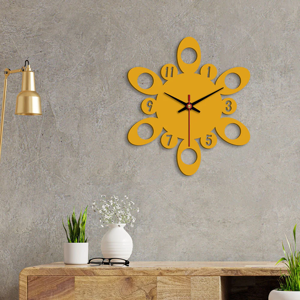 Circular Pattern Designer Wooden Wall Clock - Image 2