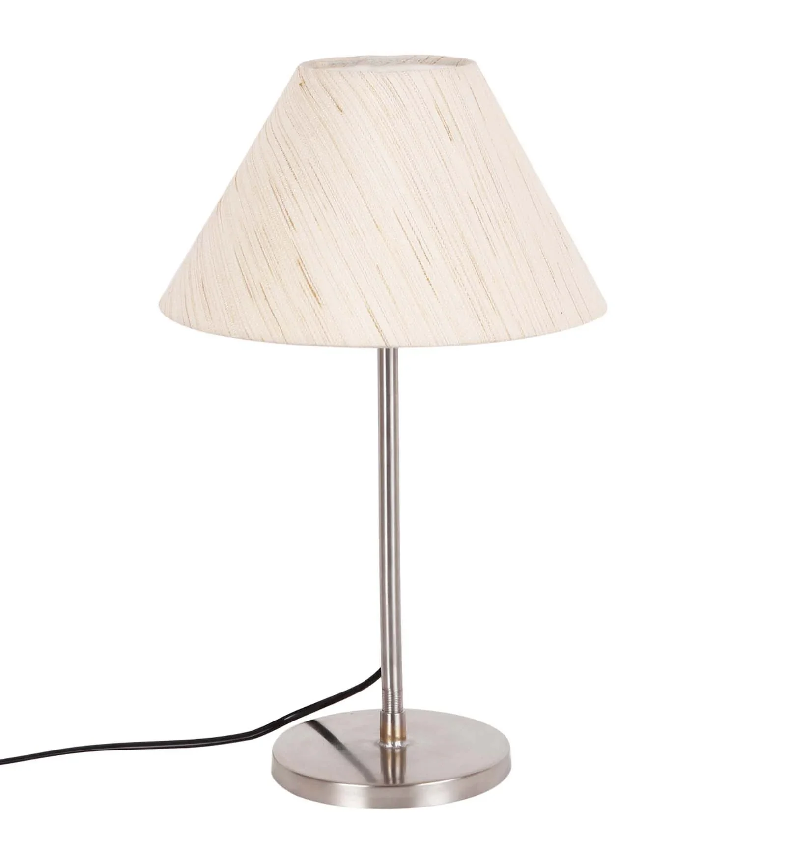 Circular Shaped Traditional Table Lamp with Silver Finish Base - Image 4