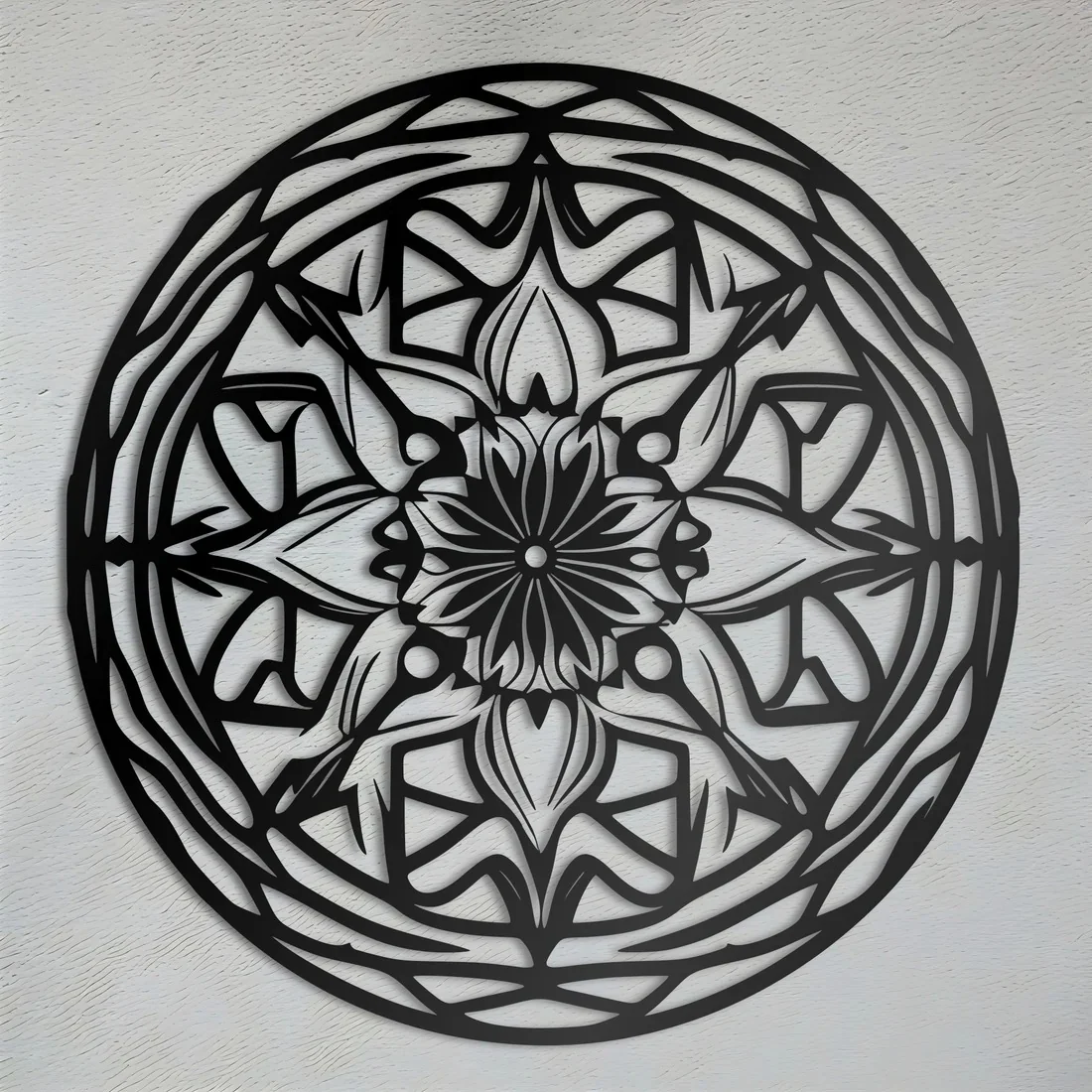 Circular Stripes Mandala Pattern Metal Art Wall Decor - Image 3