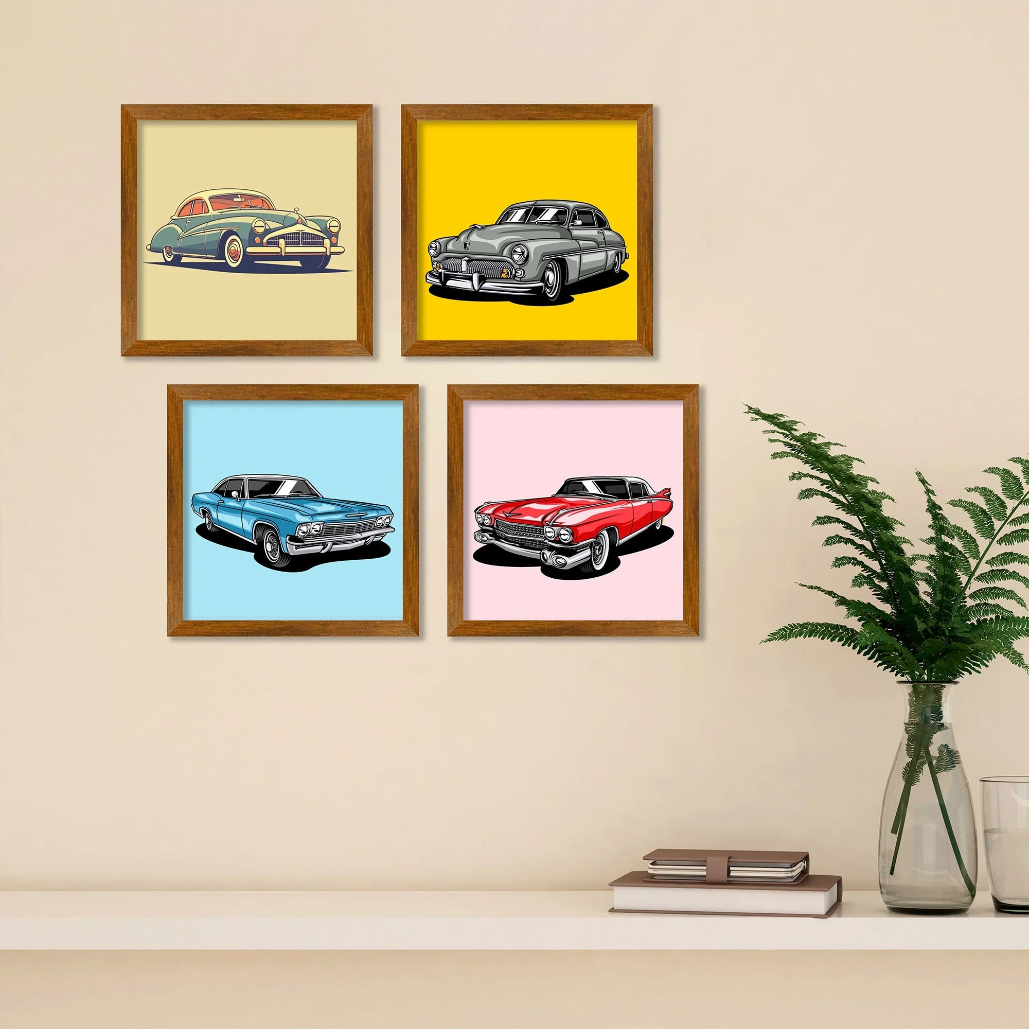 Classic Car Art Gallery Wall Frame Set of Four - Image 2