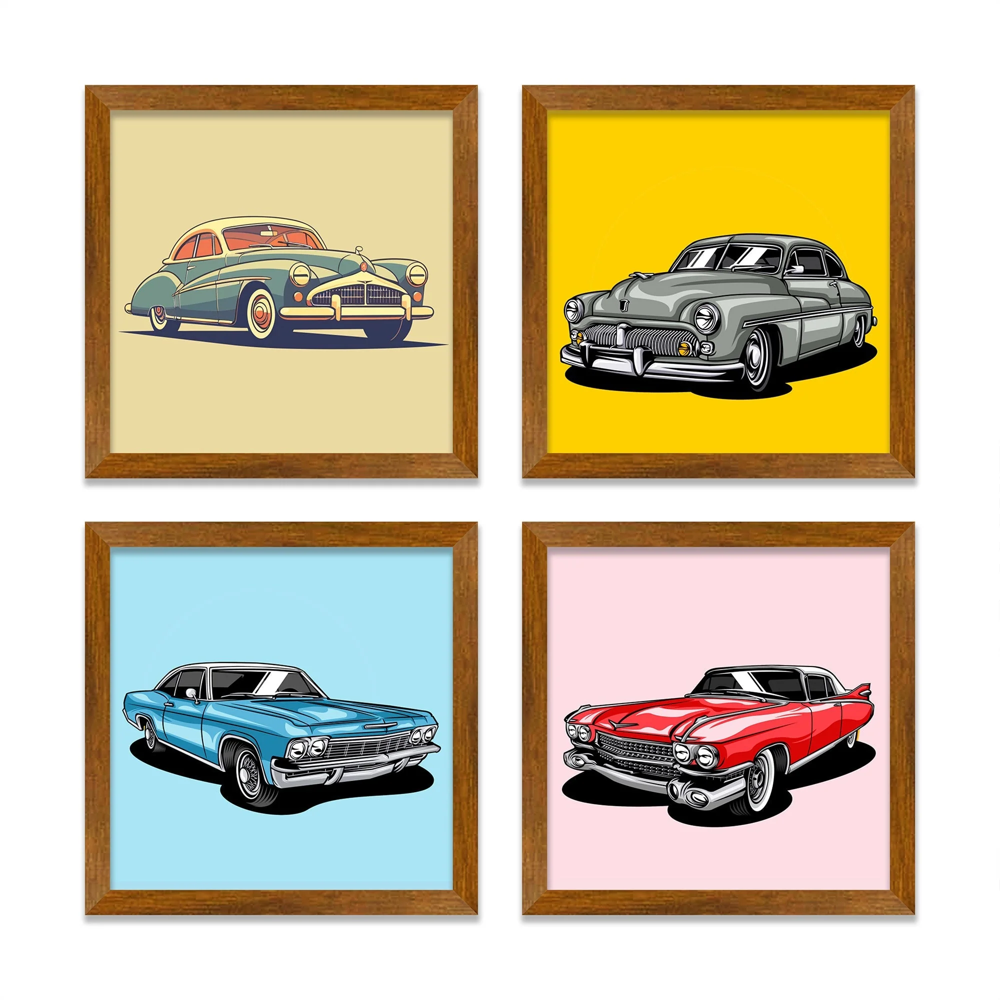 Classic Car Art Gallery Wall Frame Set of Four - Image 3