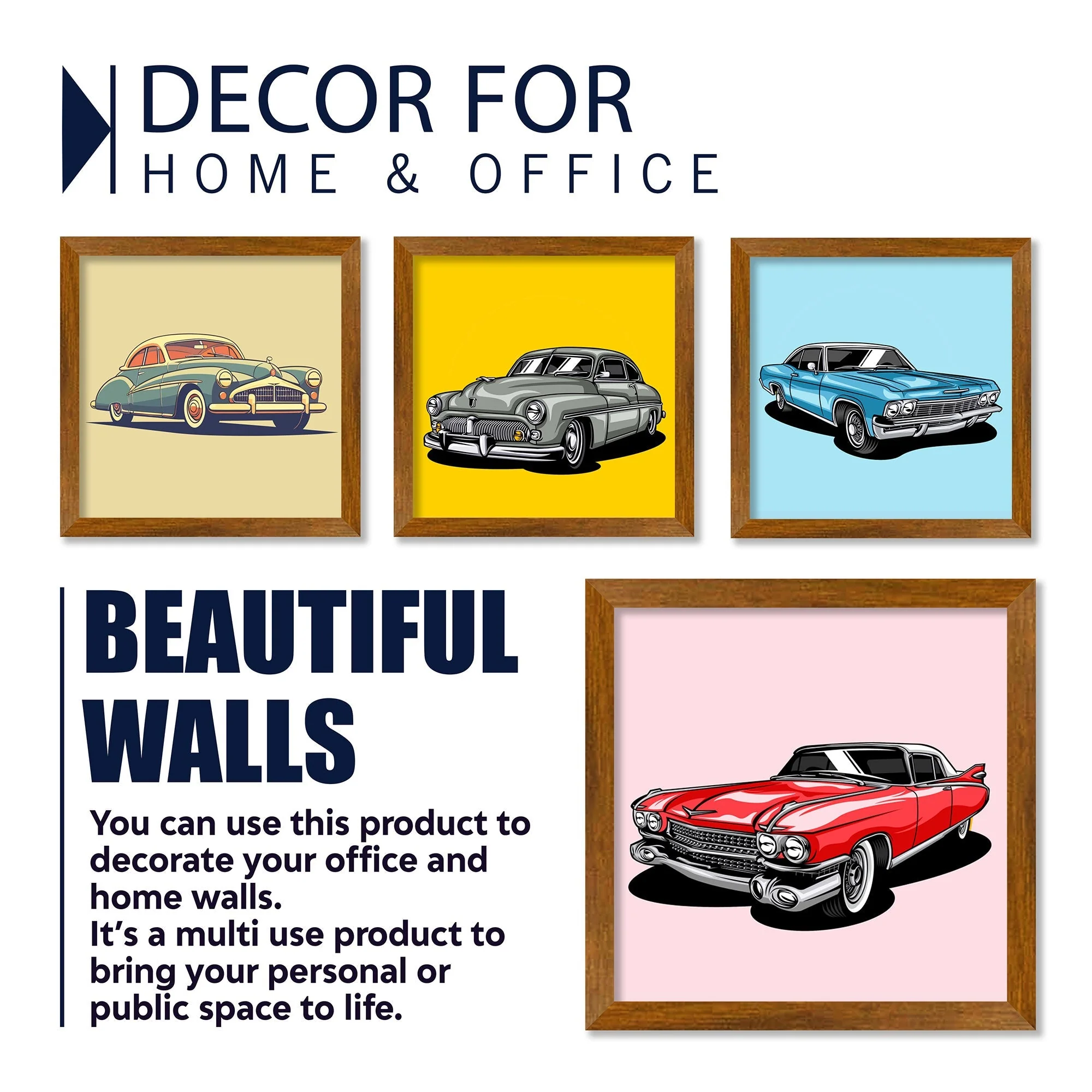 Classic Car Art Gallery Wall Frame Set of Four - Image 4