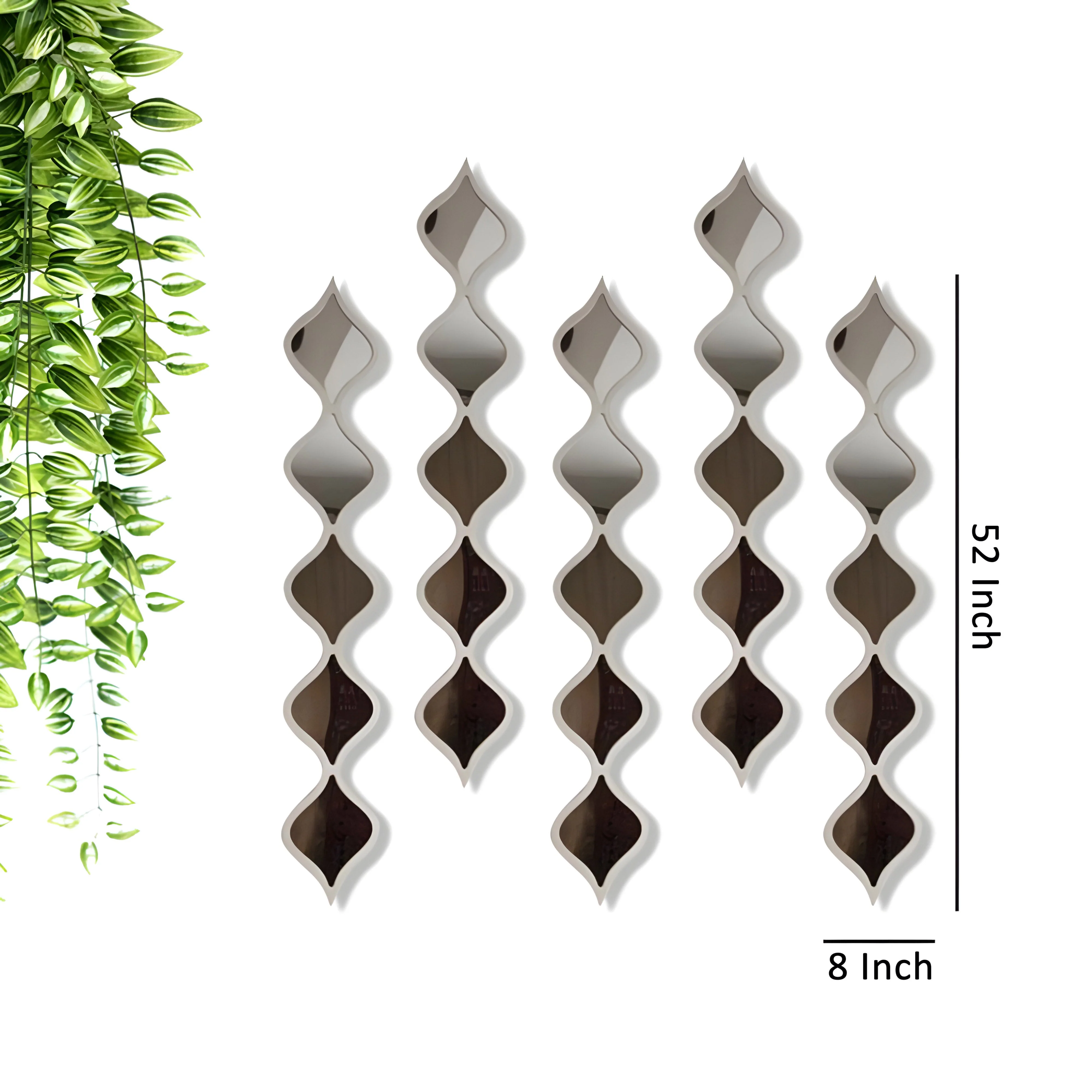Classic Decorative Water Drop Mirror Strips with Silver Wooden Finish - Image 6
