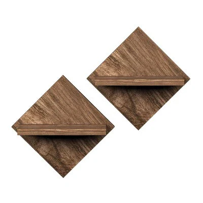 Classic Designer Wooden Stands Wall Mounted Shelf Set of Two - Image 3