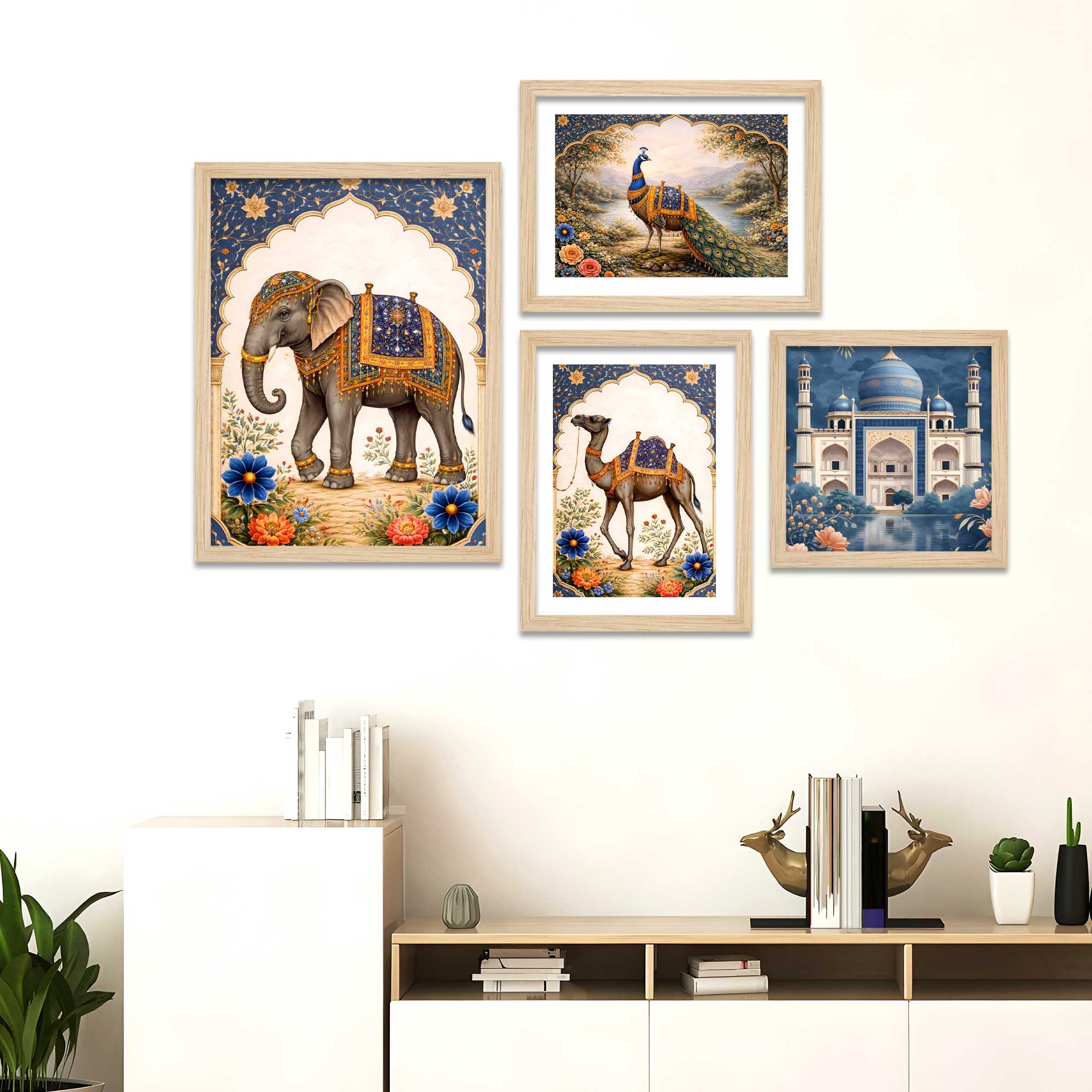 Classic Indian Royal Decor Wall Frame Set of Four - Image 2