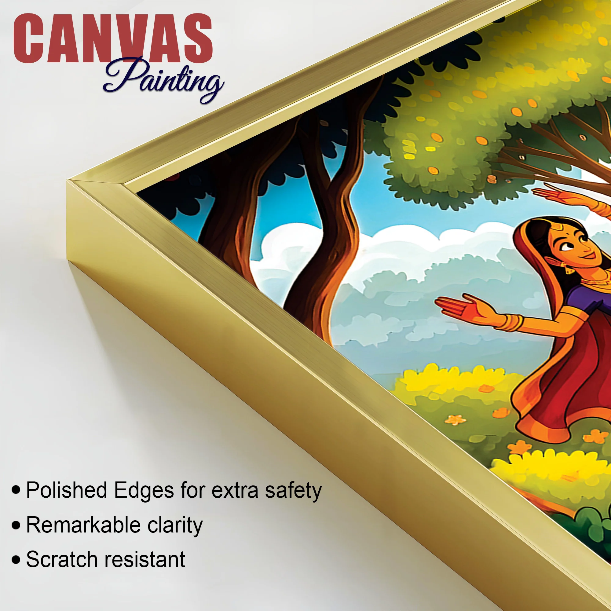 Classic Krishna Gopi Raas Leela Painting for Living Room & Hall - Image 6