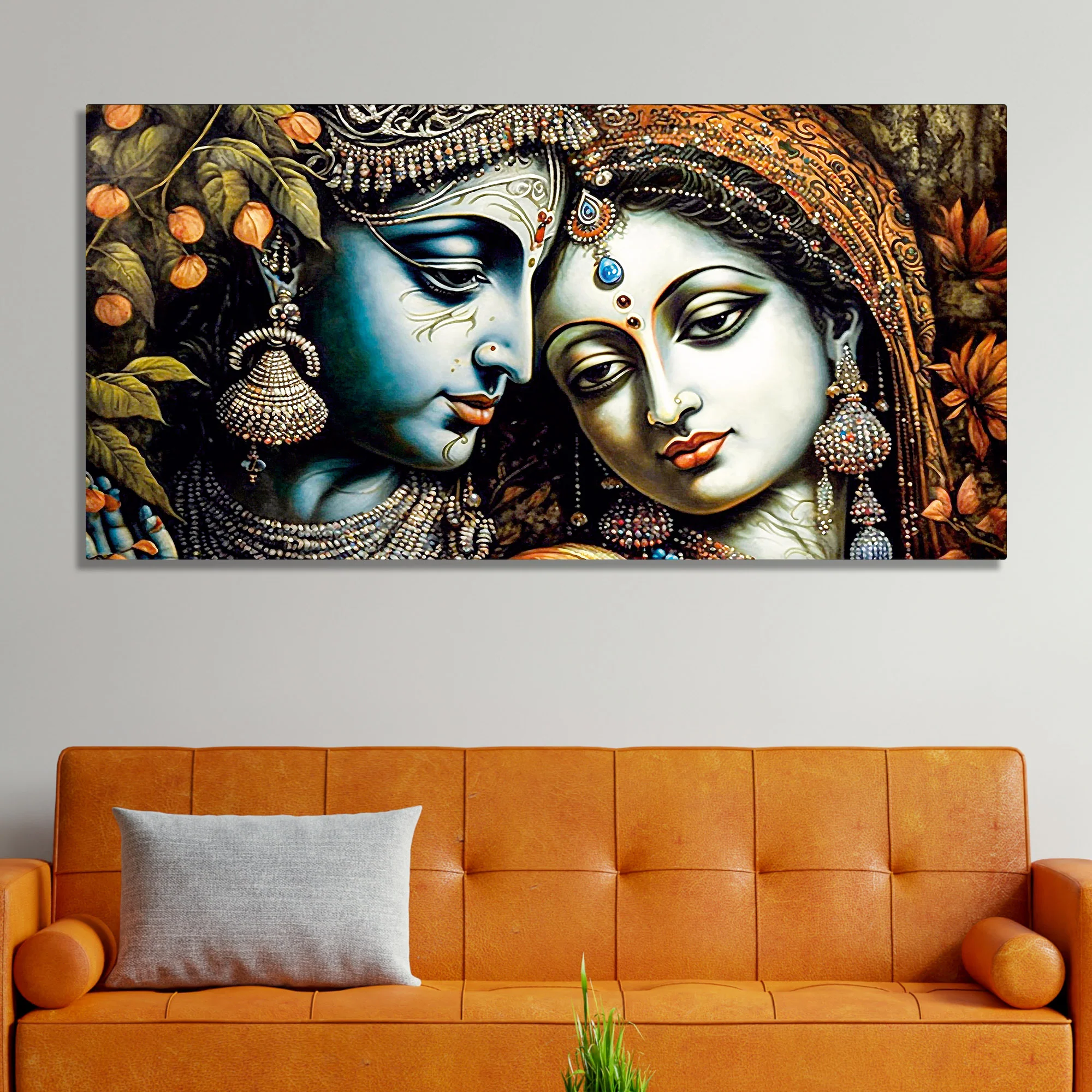 Classic Lord Radha Rani and krishna Canvas Wall Painting - Image 3
