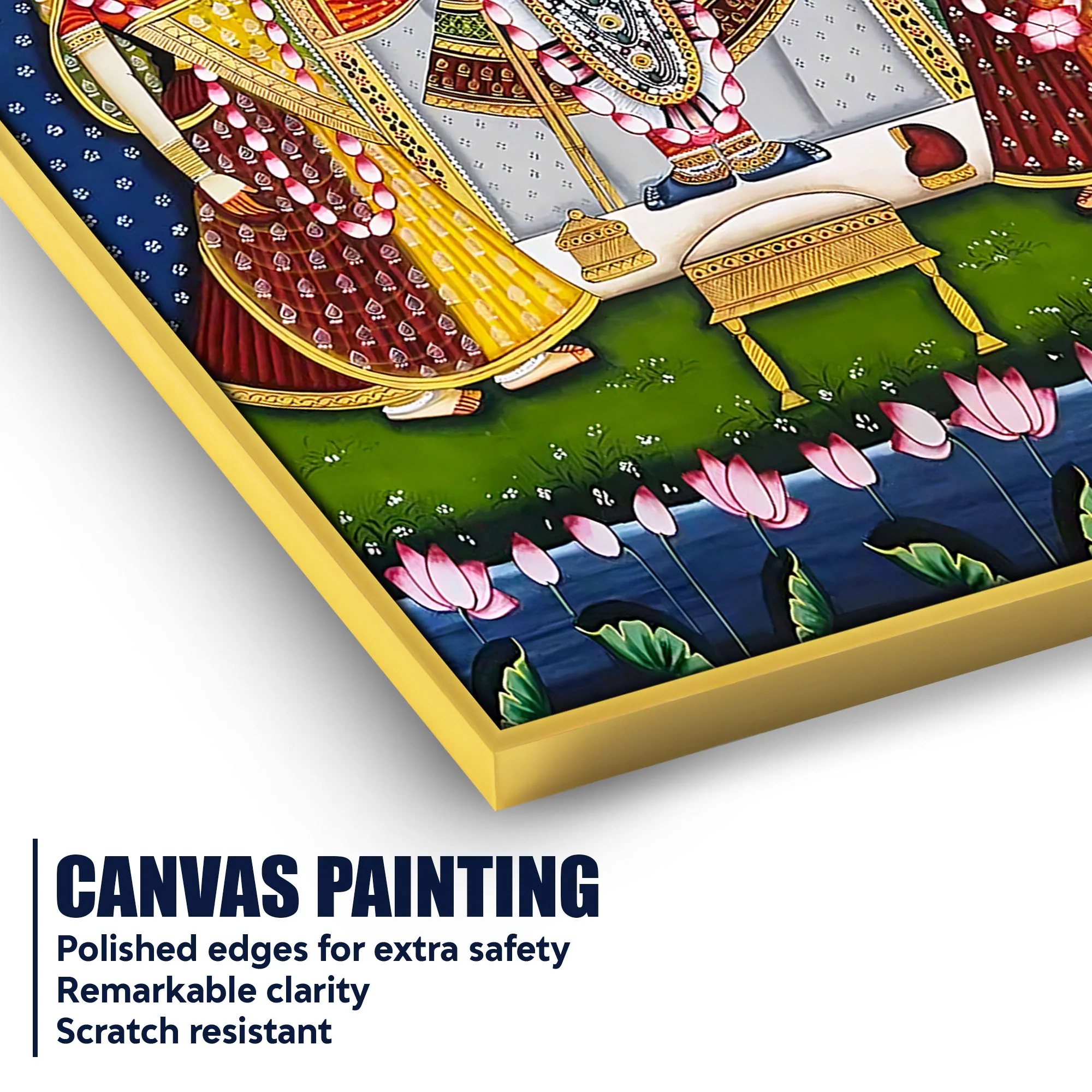 Classic Nathdwara Shreenathji Krishna Pichwai Canvas Wall Painting - Image 4