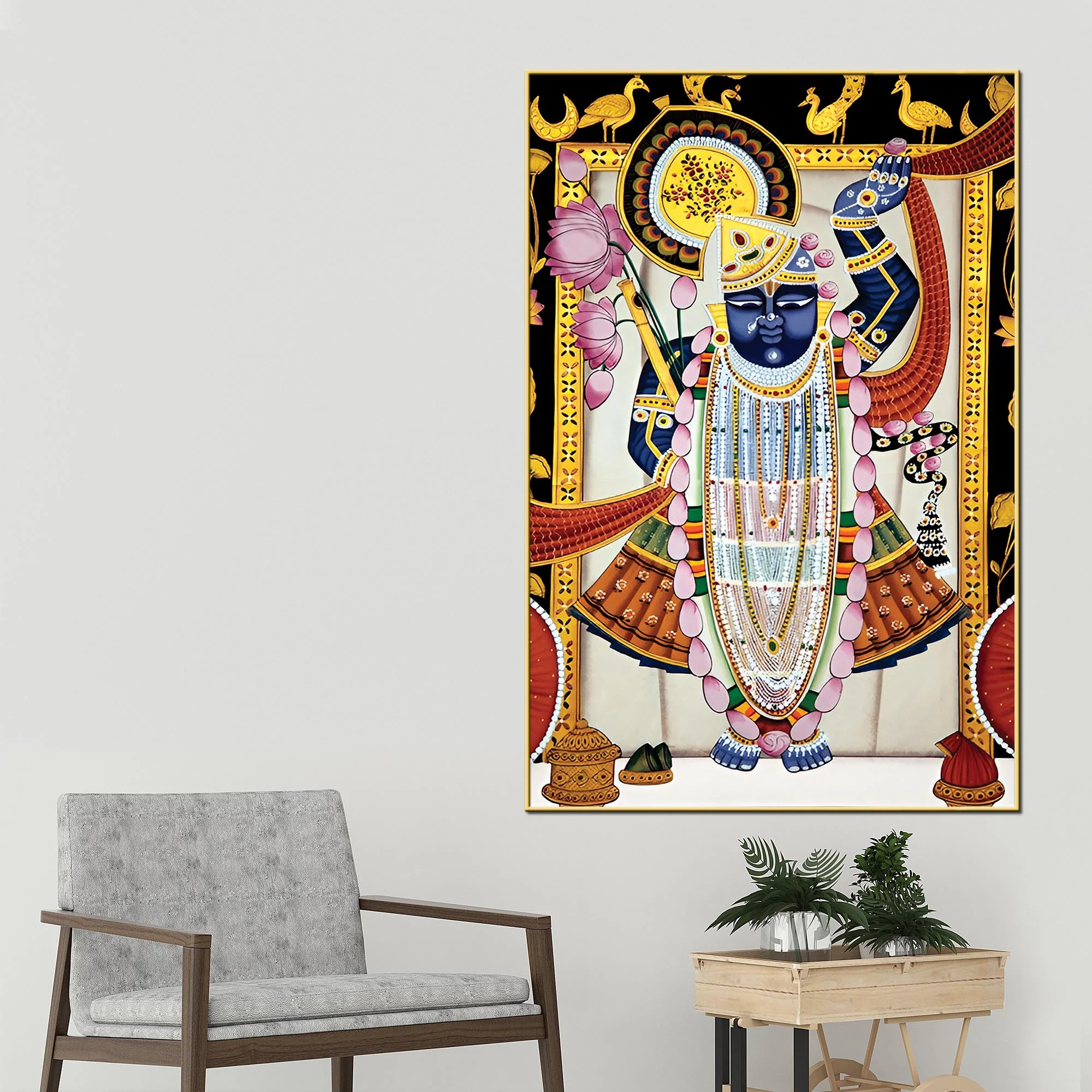 Classic Pichwai Shrinathji Canvas Painting | Luxury Ethnic Wall Art