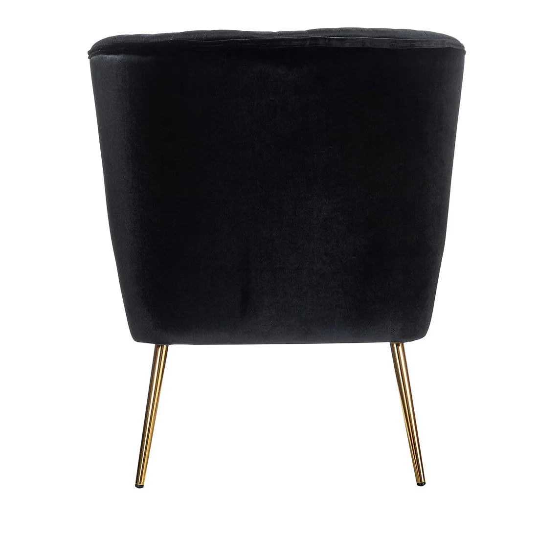 Classic Style Curved Back Black Velvet Accent Chair - Image 5