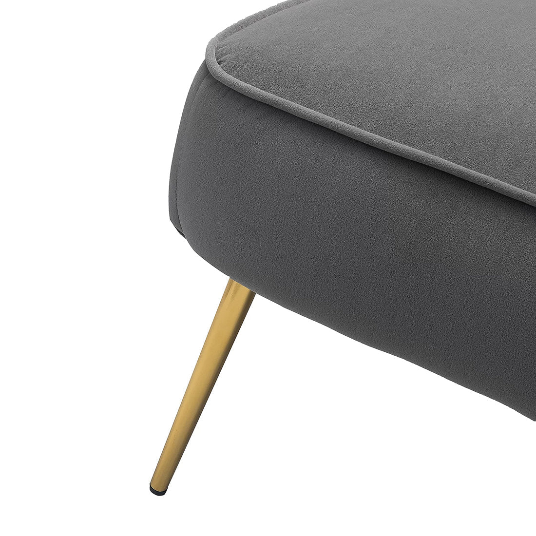 Classic Style Curved Back Grey Velvet Accent Chair - Image 5