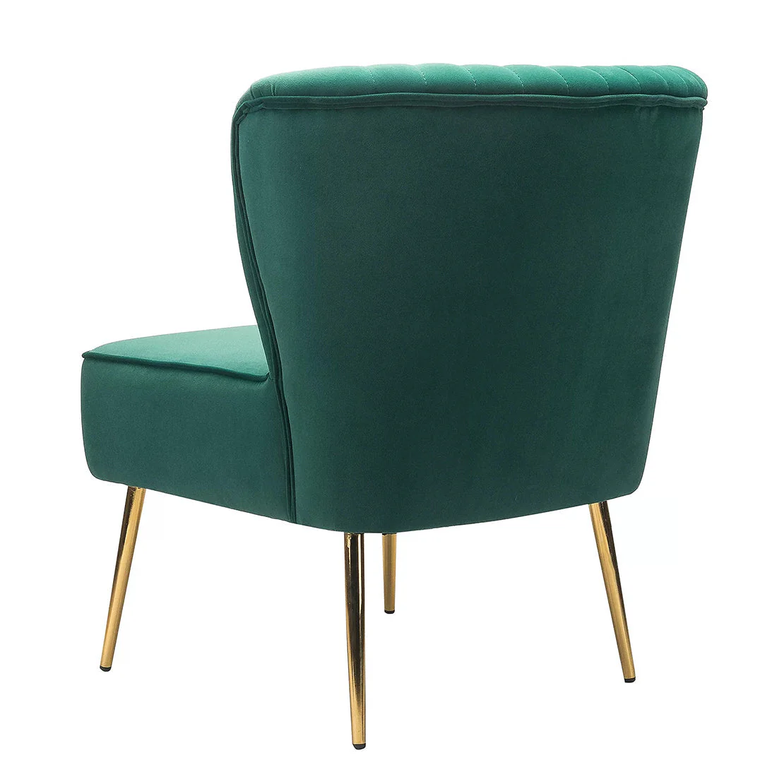 Classic Style Curved Back Teal Velvet Lounge Chair - Image 6