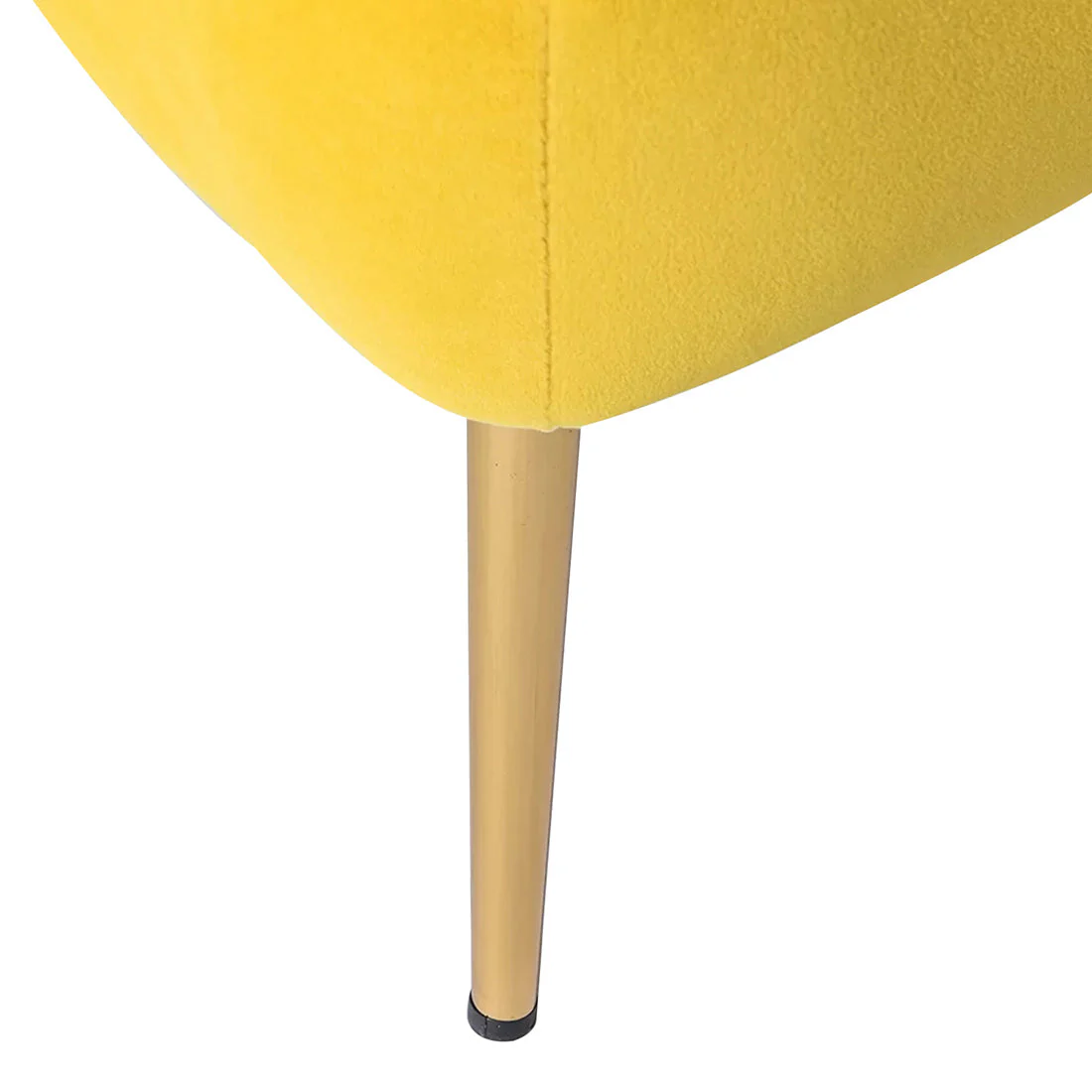 Classic Style Curved Back Yellow Velvet Accent Chair - Image 6