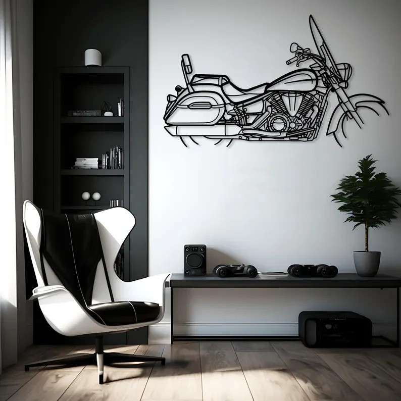 Classic Touring Bike Metal Wall Art for Living Room - Image 3