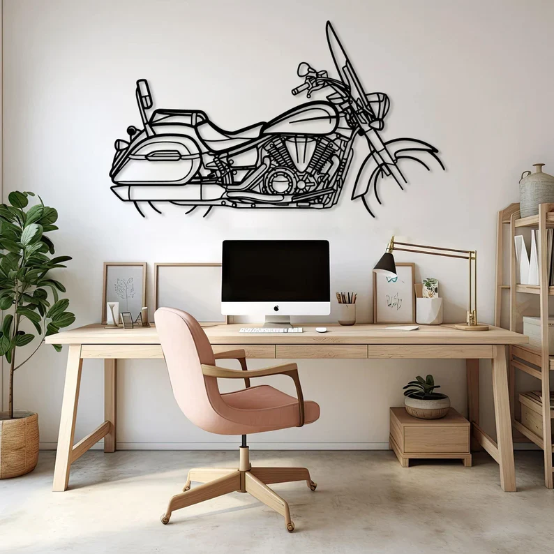 Classic Touring Bike Metal Wall Art for Living Room - Image 4