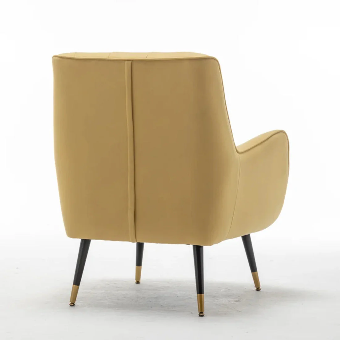 Classic Yellow Thick Padded Velvet Sofa Lounge Chair with Cushion - Image 8