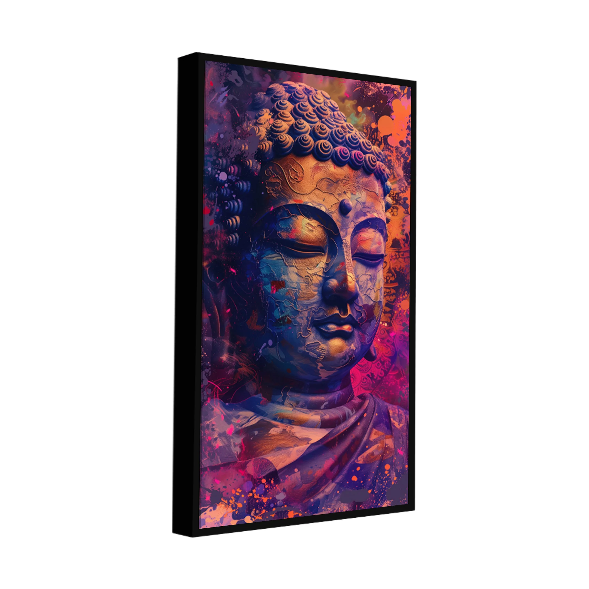 Close up of Lord Buddha Statue Canvas Wall Painting - Image 6
