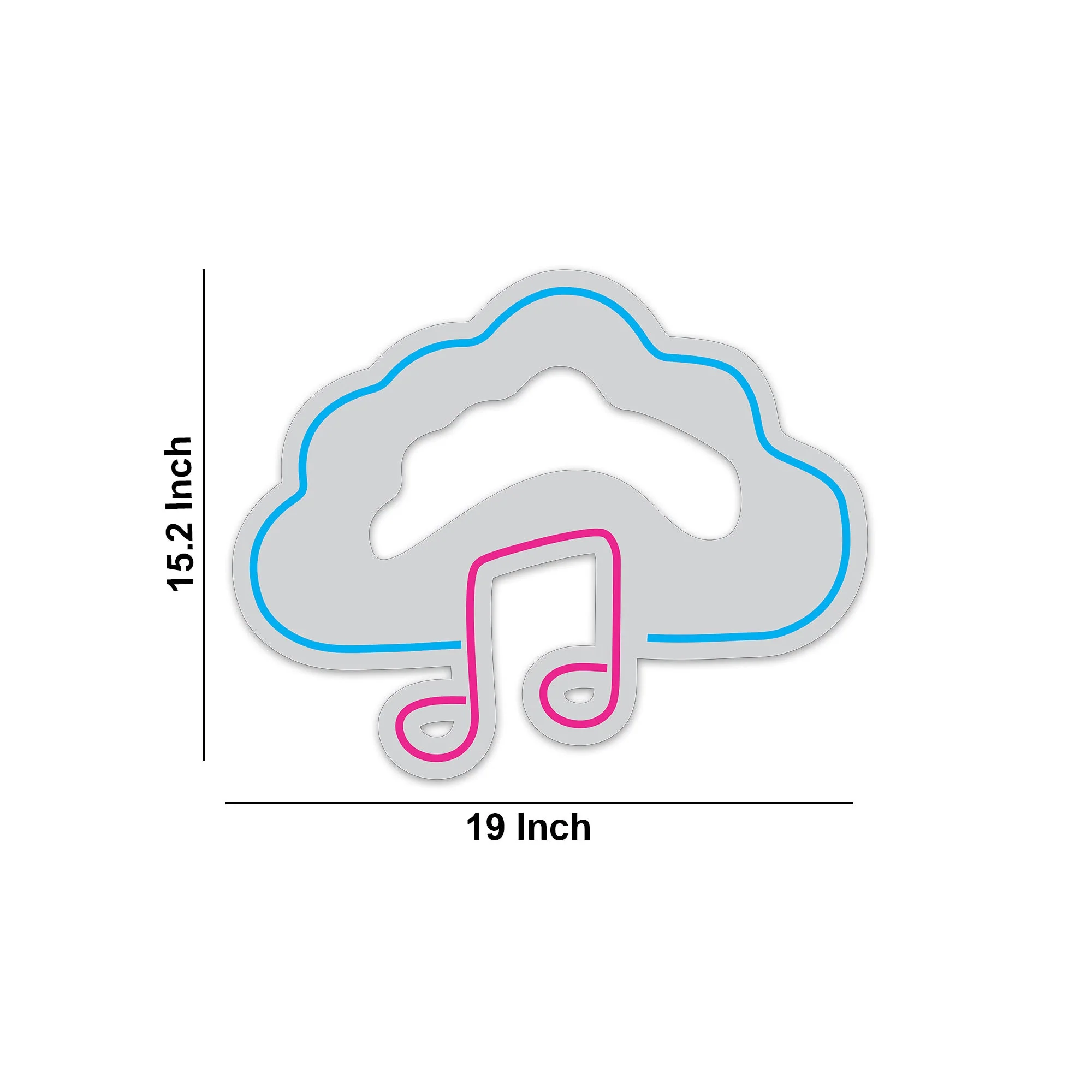 Cloud Music Note Neon Sign LED Light - Image 3