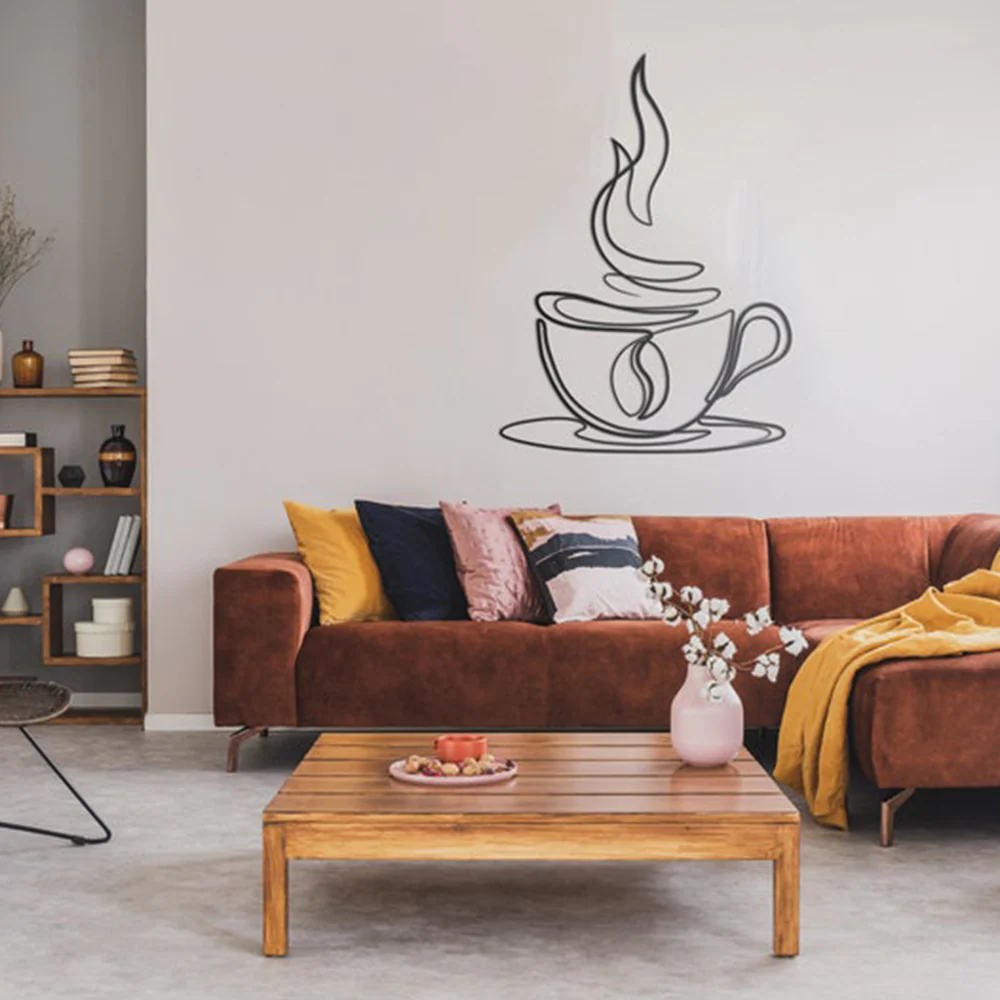 Coffee Cup Line Art Desined Metal Art Wall Decor - Image 3