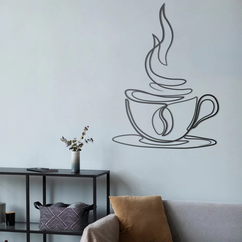 Coffee Cup Line Art Desined Metal Art Wall Decor - Image 4