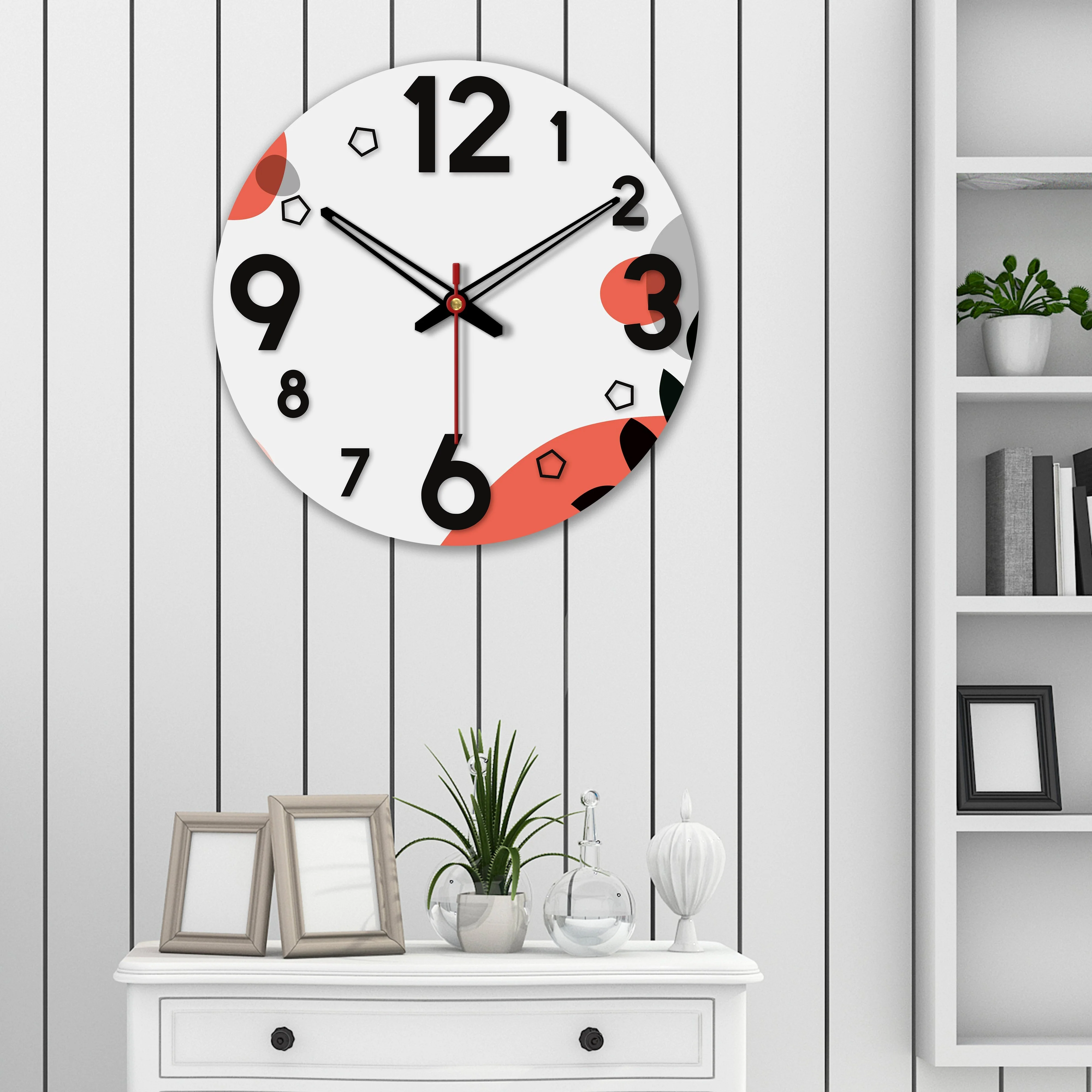 Color Spots Printed Wooden Wall Clock - Image 4