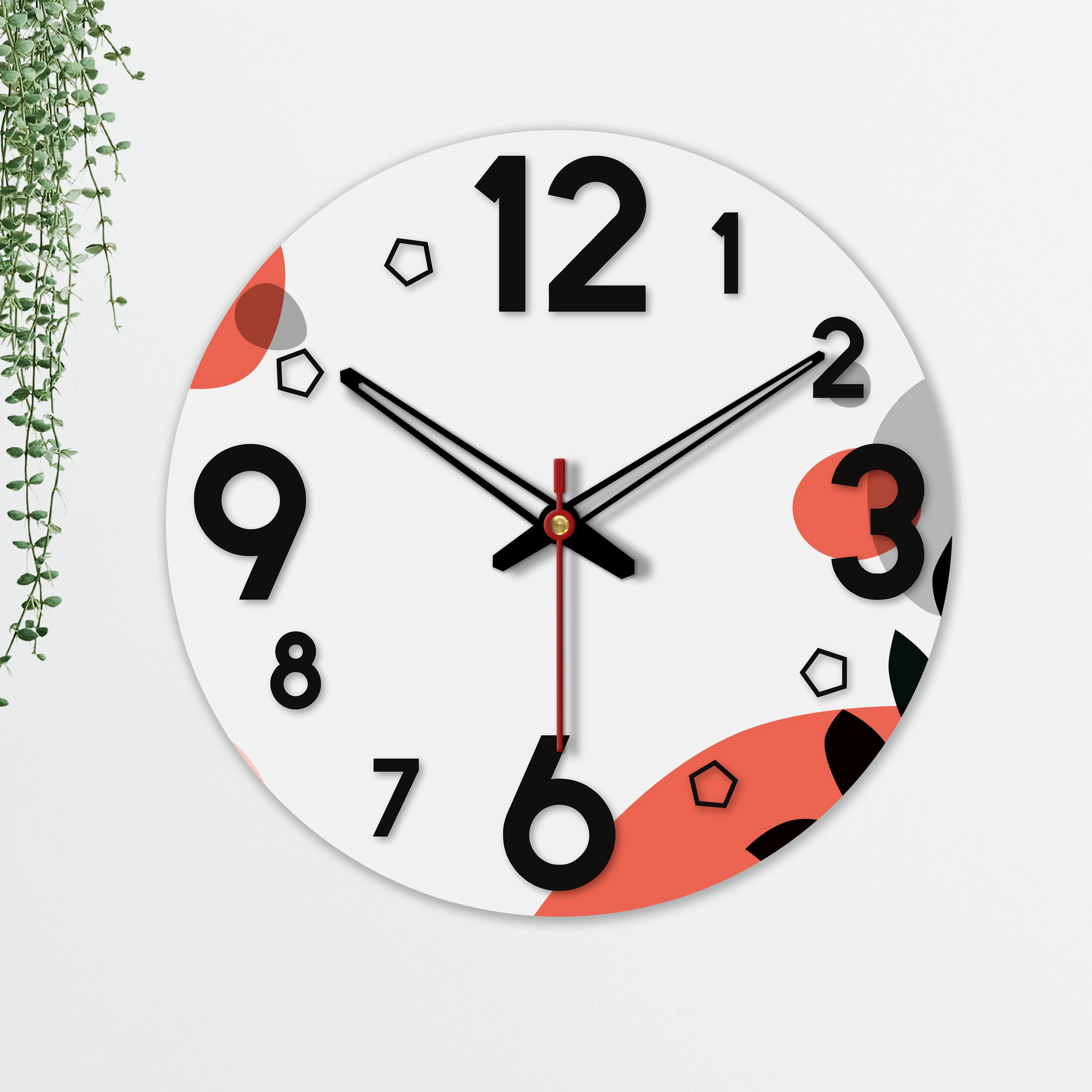 Color Spots Printed Wooden Wall Clock - Image 5