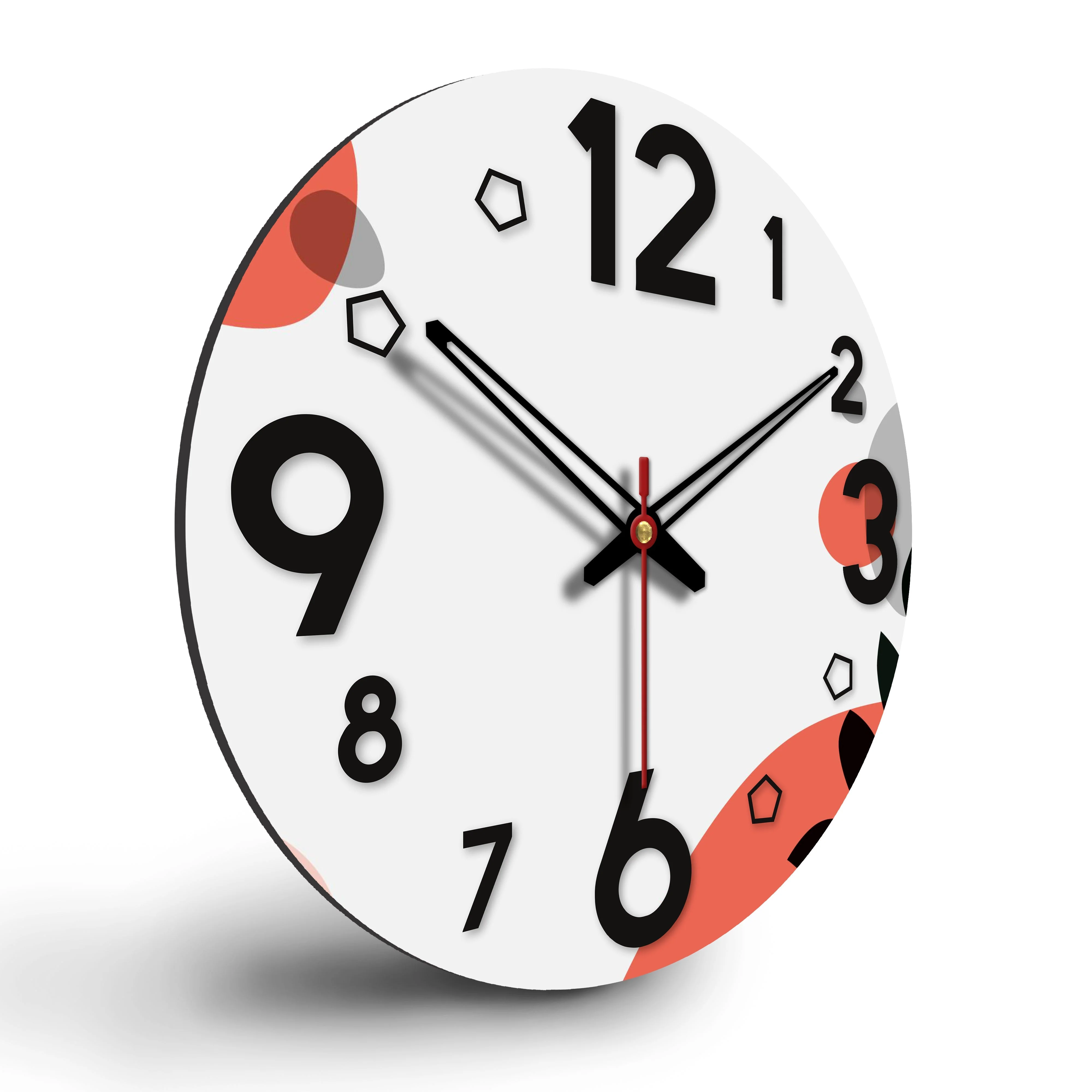 Color Spots Printed Wooden Wall Clock - Image 6