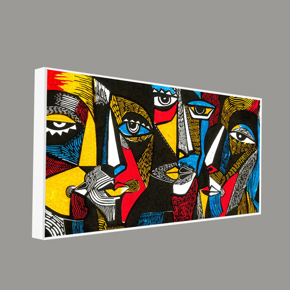 Colorful Abstract Faces Premium Canvas Wall Painting - Image 5