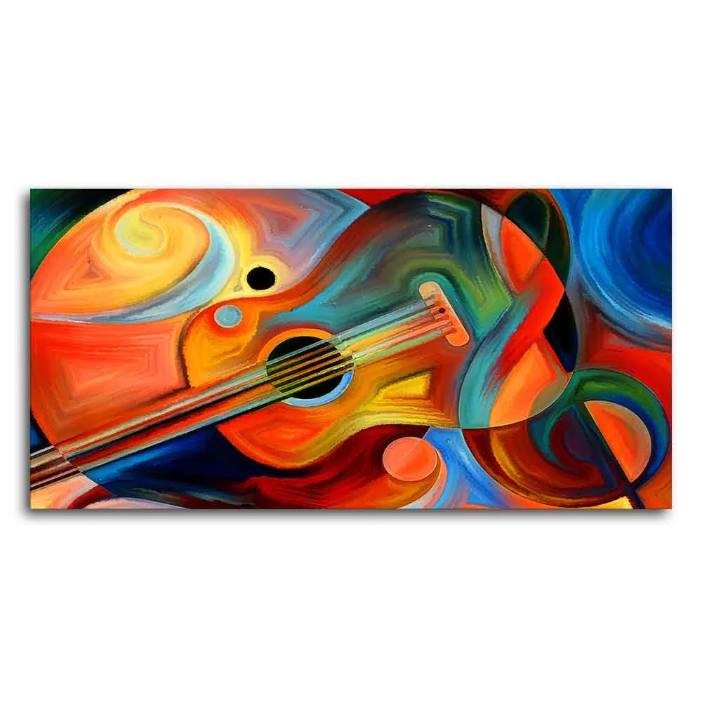 Colorful Abstract Guitar Premium Canvas Wall Painting - Image 5