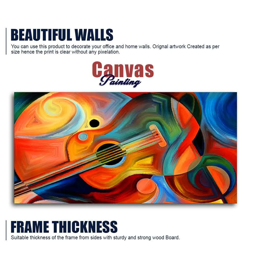 Colorful Abstract Guitar Premium Canvas Wall Painting - Image 6