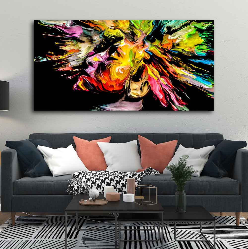 Colorful Abstract Human Head Wall Painting - Image 2