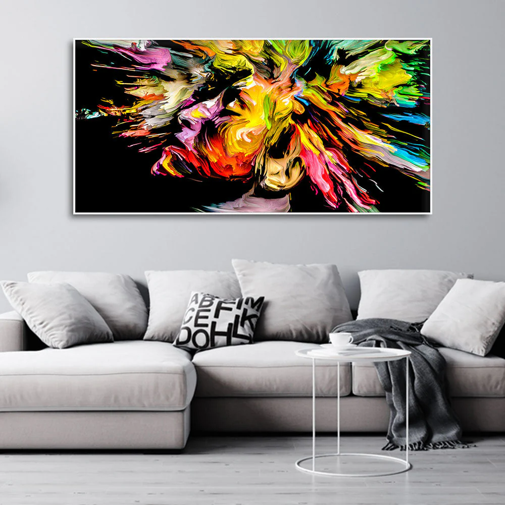 Colorful Abstract Human Head Wall Painting - Image 3
